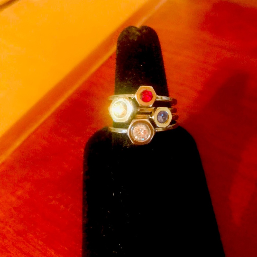 4 Silver Artist made individual Rings